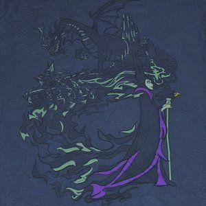Tee Villain Maleficent original art Navy Tee